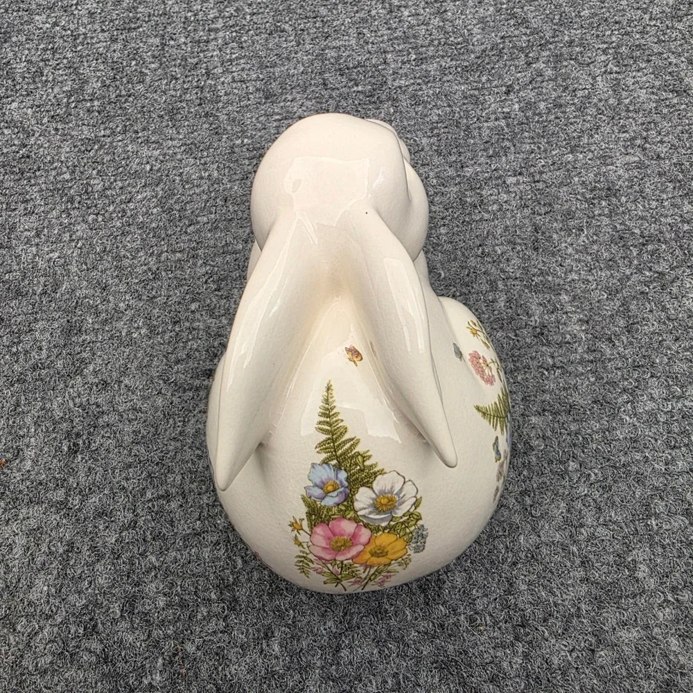 Vintage‎ CTO San Francisco Ceramic Rabbit Bank Fern Floral Pattern Made in Japan